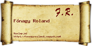 Fónagy Roland névjegykártya
