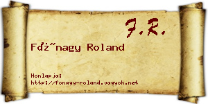 Fónagy Roland névjegykártya