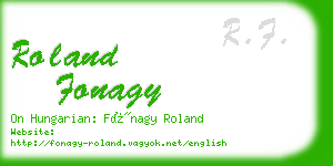 roland fonagy business card