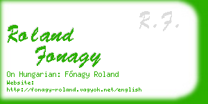 roland fonagy business card